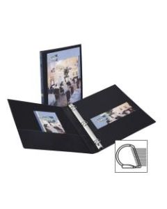 Avery Durable View 3-Ring Binder With EZ-Turn Rings, 1/2in D-Rings, 44% Recycled, Black