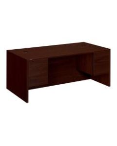 HON 10500 Series Double-Pedestal Desk, 72inW x 36inD, Mahogany