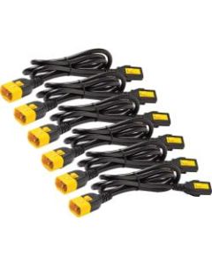 APC by Schneider Electric Power Cord Kit (6 ea), Locking, C13 to C14, 1.2m, North America - For PDU - 10 A - Black - 4 ft Cord Length - 6