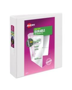 Avery Durable View 3-Ring Binder, 2in Slant Rings, White
