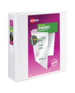 Avery Durable View 3-Ring Binder, 3in Slant Rings, 36% Recycled, White