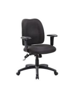 Boss Multi-Function Mid-Back Task Chair, Fabric, Black