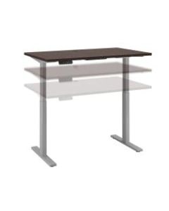 Bush Business Furniture Move 60 Series 48inW x 24inD Height Adjustable Standing Desk, Mocha Cherry/Cool Gray Metallic, Standard Delivery