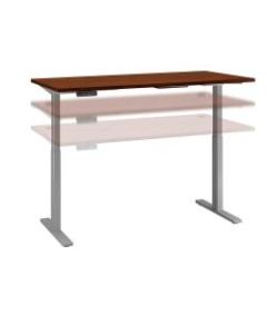 Bush Business Furniture Move 60 Series 72inW x 30inD Height Adjustable Standing Desk, Hansen Cherry/Cool Gray Metallic, Standard Delivery