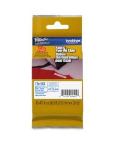 Brother TZeFA3 Ptouch Iron-On Tape - 15/32in Width x 118 7/64in Length - Thermal Transfer - White, Navy Blue - 1 Each