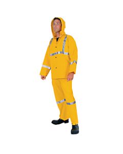 MCR Safety Three-Piece PVC Rain Suit, Large, Yellow