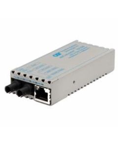 miConverter 10/100 Plus Ethernet Fiber Media Converter RJ45 ST Multimode 5km Wide Temp - 1 x 10/100BASE-TX, 1 x 100BASE-FX, No Power Adapter, Lifetime Warranty
