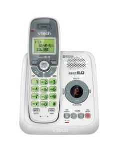 VTech CS6124 DECT 6.0 Cordless Phone with Answering System and Caller ID/Call Waiting, White with 1 Handset - 1 x Phone Line - Speakerphone - Answering Machine - Backlight