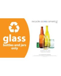 Recycle Across America Glass Standardized Recycling Label, GLASS-5585, 5 1/2in x 8 1/2in, Orange