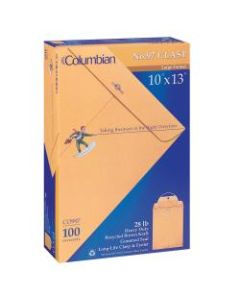 Columbian Envelopes, 10in x 13in, 28-Lb, Clasp Closure, Brown Kraft, Box Of 100