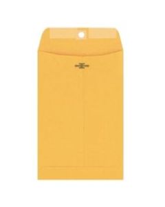 Columbian Envelopes, 6in x 9in, 28-Lb, Clasp Closure, Brown Kraft, Box Of 100