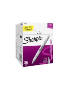 Sharpie Metallic Permanent Markers, Fine Point, Metallic Silver, Pack Of 36