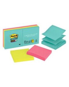 Post-it Super Sticky Pop-up Notes, 3in x 3in, Miami, Pack Of 6 Pads
