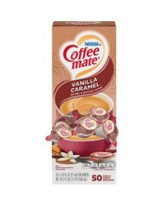 Nestle Coffee-mate Liquid Creamer, Vanilla Caramel Flavor, 0.38 Oz Single Serve x 50