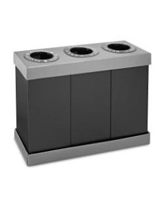 Alpine 3-Compartment Indoor Trash Bin, 28 Gallon, Black