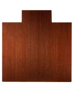 Anji Mountain Bamboo Deluxe Roll-Up Chair Mat, 55in x 57in, 8 mm"-Thick, Dark Cherry