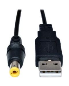 Tripp Lite 3ft USB to Type M Barrel 5V DC Power Cable Cord USB 2.0 - USB2TYPEM For Computer - 5 V DC Voltage Rating - Black