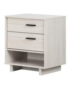 South Shore Fynn Nightstand With Cord Catcher, 24-3/4inH x 22-1/4inW x 16-1/2inD, Winter Oak