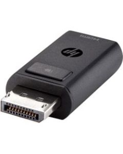 HP DisplayPort To HDMI 1.4 Adapter - 1 x HDMI Female Digital Audio/Video - 1 x DisplayPort Male Digital Audio/Video