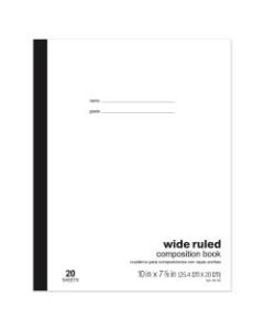 Office Depot Brand Schoolmate Composition Book, 7 7/8in x 10in, Wide Ruled, 20 Sheets