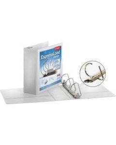 Cardinal ExpressLoad ClearVue Locking 3-Ring Binder, 3in D-Rings, White