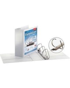 Cardinal ExpressLoad ClearVue Locking 3-Ring Binder, 4in D-Rings, White