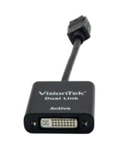 VisionTek DisplayPort to Dual Link DVI-D Active Adapter (M/F) - DisplayPort to Dual Link DVI-D Active Adapter - DP to DVI Dual Link Adapter Male to Female 5 inch Active (2560x1600) 60 Hz