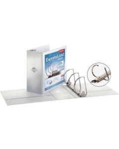 Cardinal ExpressLoad ClearVue Locking 3-Ring Binder, 5in D-Rings, White