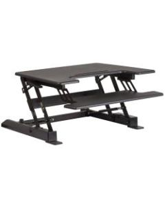 Flash Furniture HERCULES Series Sit-Stand Height-Adjustable Desk Riser With Keyboard Tray, 16-1/2inH x 28-1/4inW x 37-1/2inD, Black