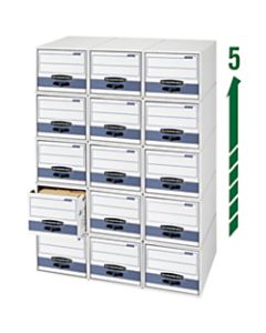 Bankers Box Stor/Drawer Steel Plus Drawer File, Letter Size, 23 1/4in x 12 1/2in x 10 3/8in, 60% Recycled, White/Blue, Pack Of 6