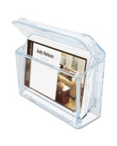 deflecto Outdoor Business Card Holder - 2.8in x 4.3in x 1.5in - 1 Each - Clear