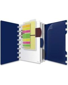 TOPS Versa Crossover Ruled Spiral Notebook - 60 Sheets - Spiral - 24 lb Basis Weight - 6in x 9in - Navy Cover - Poly Cover - Repositionable, Pocket, Micro Perforated - 1Each