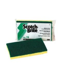 3M Scotch-Brite Cellulose Medium-Duty Scrubbing Sponge, 6 1/4inH x 3 1/2inW x 3/4inD, Yellow/Green