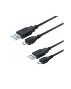 DreamGear Charge And Play Duo Cords For PS4, 10ft, Black, Pack Of 2 Cords