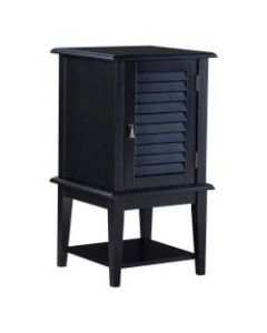 Powell Tobias Shutter Door Side Table, 29-3/4in x 15-3/4in, Black