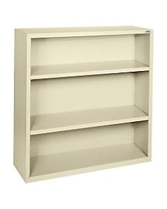Lorell Fortress Series Steel Bookcase, 3-Shelf, Putty