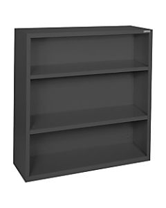 Lorell Fortress Series Steel Bookcase, 3-Shelf, Black