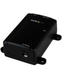 StarTech.com 1 Port Gigabit PoE Power over Ethernet Injector 48V / 30W - 802.3at / 802.3af - Wall-Mountable - 110 V AC, 220 V AC Input - 48 V Output - 30 W - Black