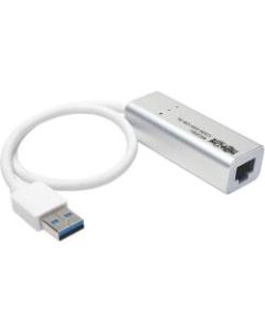 Tripp Lite USB 3.0 SuperSpeed to Gigabit Ethernet NIC Network Adapter RJ45 10/100/1000 Aluminum White - USB 3.0 - 1 Port(s) - 1 - Twisted Pair