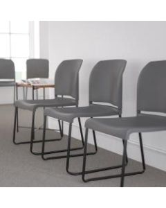 Flash Furniture HERCULES Series Full-Back Contoured Stack Chairs, Black/Gray, Set Of 5 Chairs