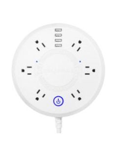 ChargeHub Powerstation 360 6-Outlet Surge Protector Power Strip, 5ft Cord, White