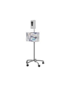 CTA Digital Heavy-Duty Mobile Sanitizing Station with Automatic Soap Dispenser - Floor - Chrome Plated, Acrylic