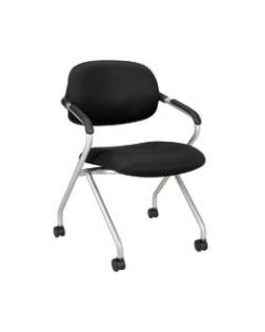 basyx by HON Nesting Stackable Chair, Black/Silver