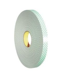 3M 4032 Double-Sided Foam Tape, 3in Core, 1in x 216ft, Natural