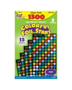 TREND Colorful Foil Stars SuperShapes Stickers Value Pack, Grades Pre-K - 5