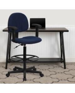 Flash Furniture Ergonomic Drafting Chair, Navy/Black