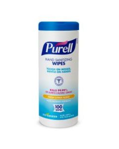 Purell Sanitizing Wipes, Fresh Citrus Scent, Pack of 100 Wipes