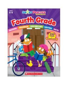 Scholastic Smart Practice Workbook With 48 Flash Cards, Grade 4