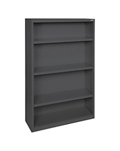 Lorell Fortress Series Steel Bookcase, 4-Shelf, Black