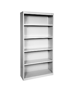 Lorell Fortress Series Steel Bookcase, 5-Shelf, Light Gray